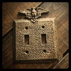 Vintage brass eagle light switch plate + FREE GIFT